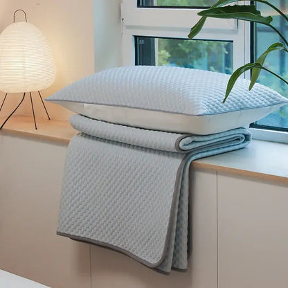 Light blue & gray ice bean bed sheet set bedroom cooling sleep mat