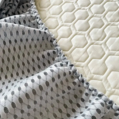 Light blue hexagonal ice silk cooling bed mat set bedroom mattress pad