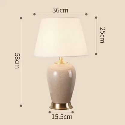 Light blue ice crack ceramic table lamp for bedroom with gold base