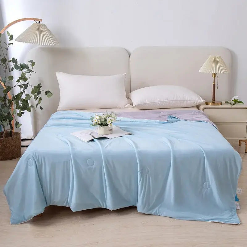 Light blue ice cream air conditioning quilt bedroom summer blanket