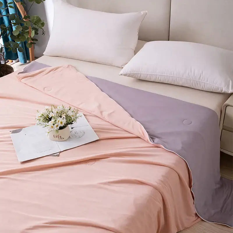 Light blue ice cream air conditioning quilt bedroom summer blanket