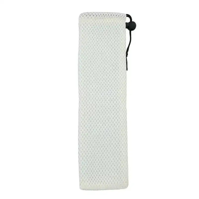 Light blue mesh cotton linen cutlery case for dining room travel