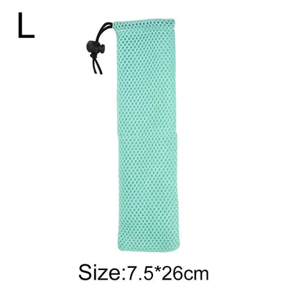 Light blue mesh cotton linen cutlery case for dining room travel