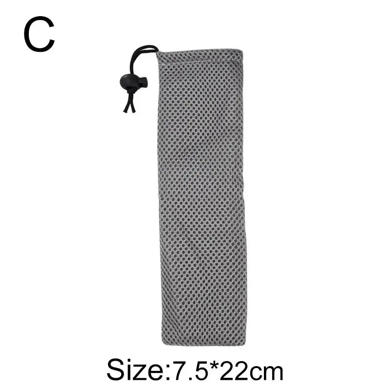 Light blue mesh cotton linen cutlery case for dining room travel