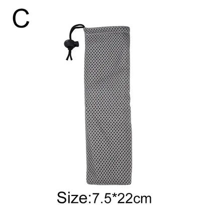Light blue mesh cotton linen cutlery case for dining room travel