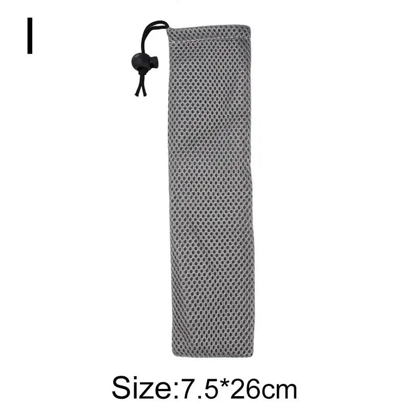 Light blue mesh cotton linen cutlery case for dining room travel