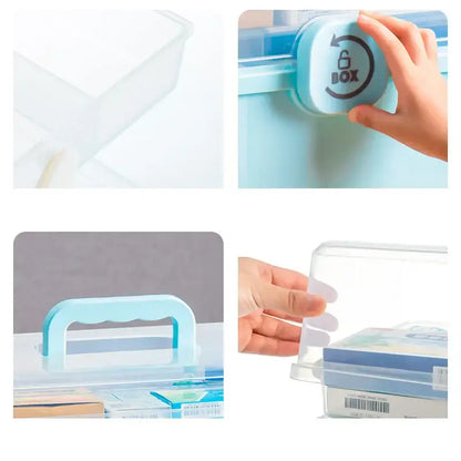 Light blue multifunctional emergency box bathroom medicine organizer