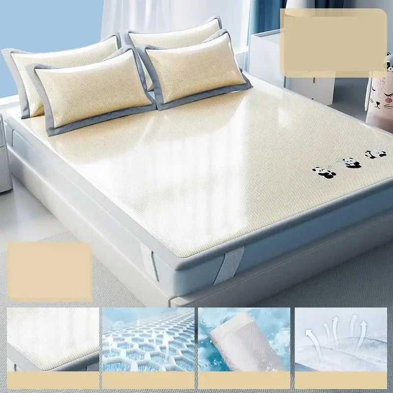 Light blue panda cooling antibacterial mattress bedroom sleeping mat