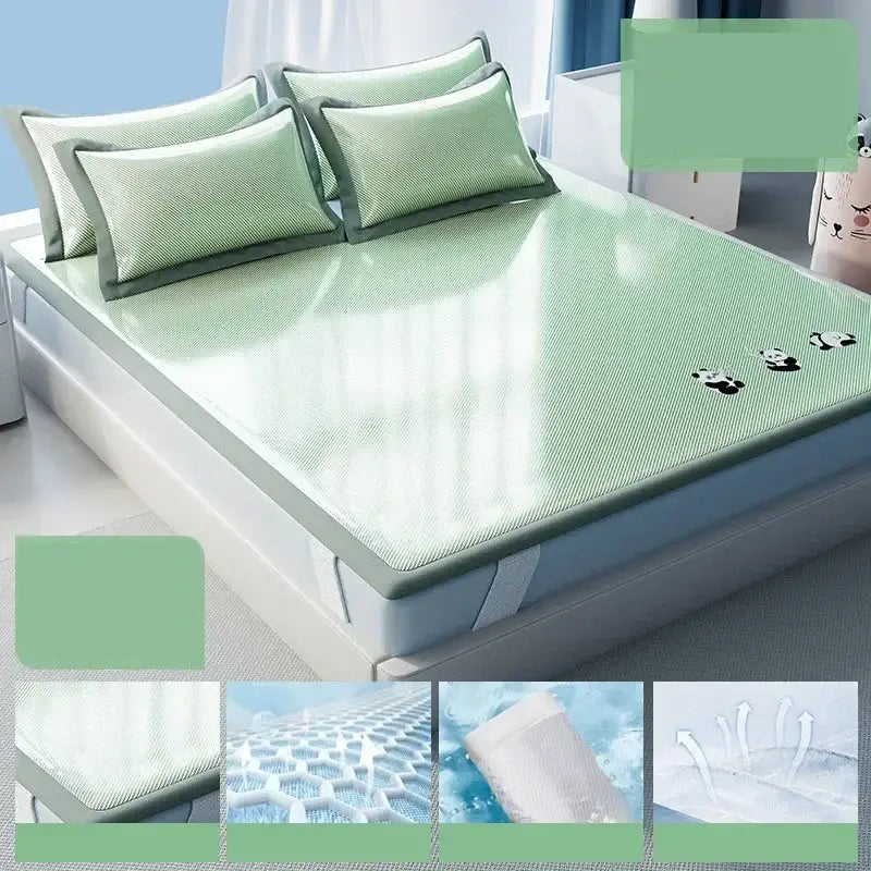 Light blue panda cooling antibacterial mattress bedroom sleeping mat
