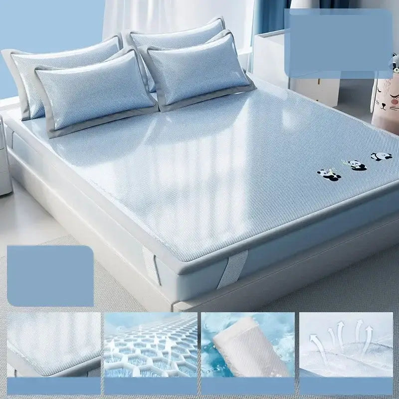 Light blue panda cooling antibacterial mattress bedroom sleeping mat