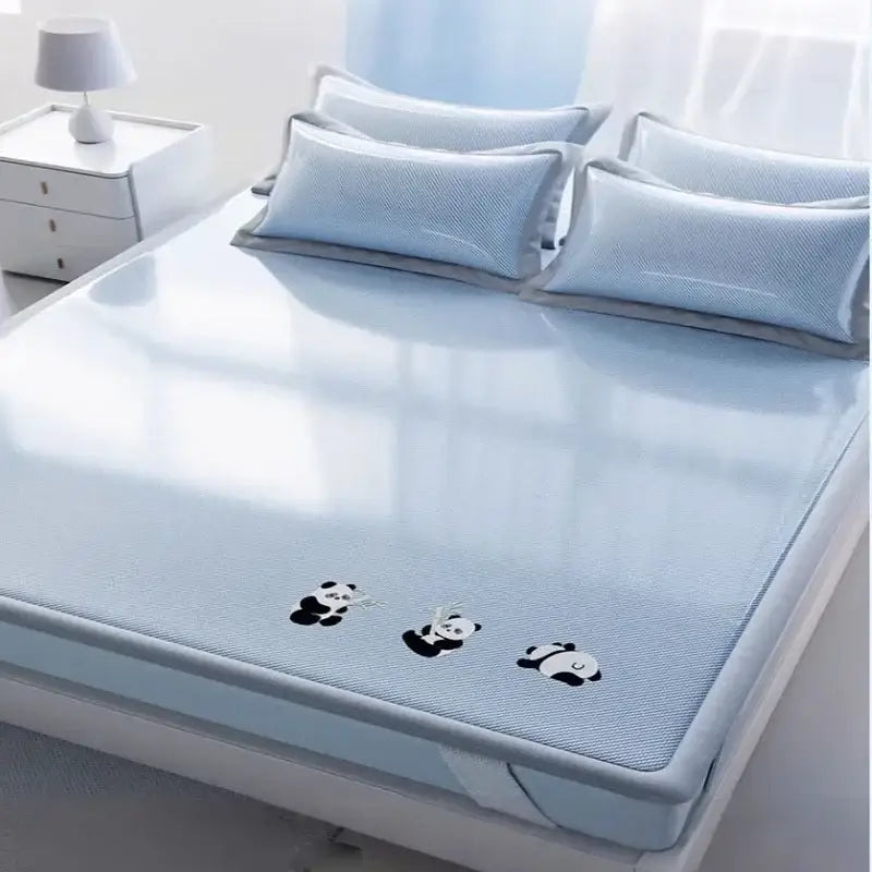 Light blue panda cooling antibacterial mattress bedroom sleeping mat