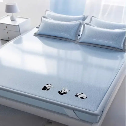 Light blue panda cooling antibacterial mattress bedroom sleeping mat