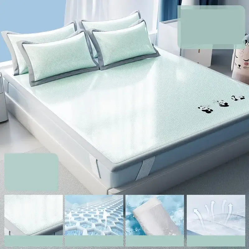 Light blue panda cooling antibacterial mattress bedroom sleeping mat