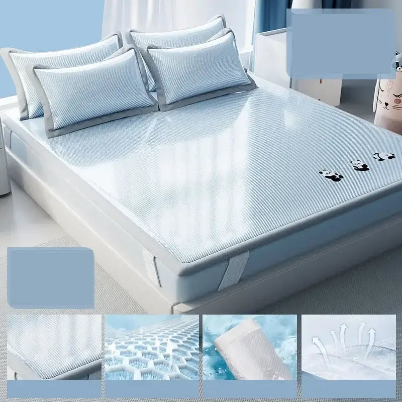 Light blue panda cooling antibacterial mattress bedroom sleeping mat