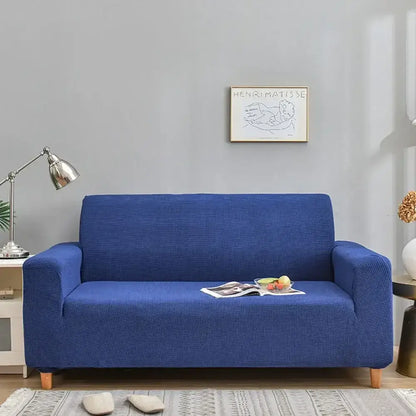 Light blue quilted thicken sofa cover – living room couch slipcover