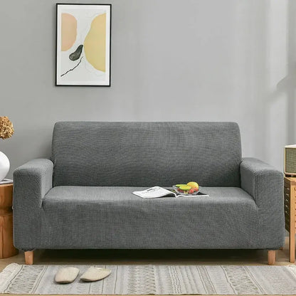 Light blue quilted thicken sofa cover – living room couch slipcover