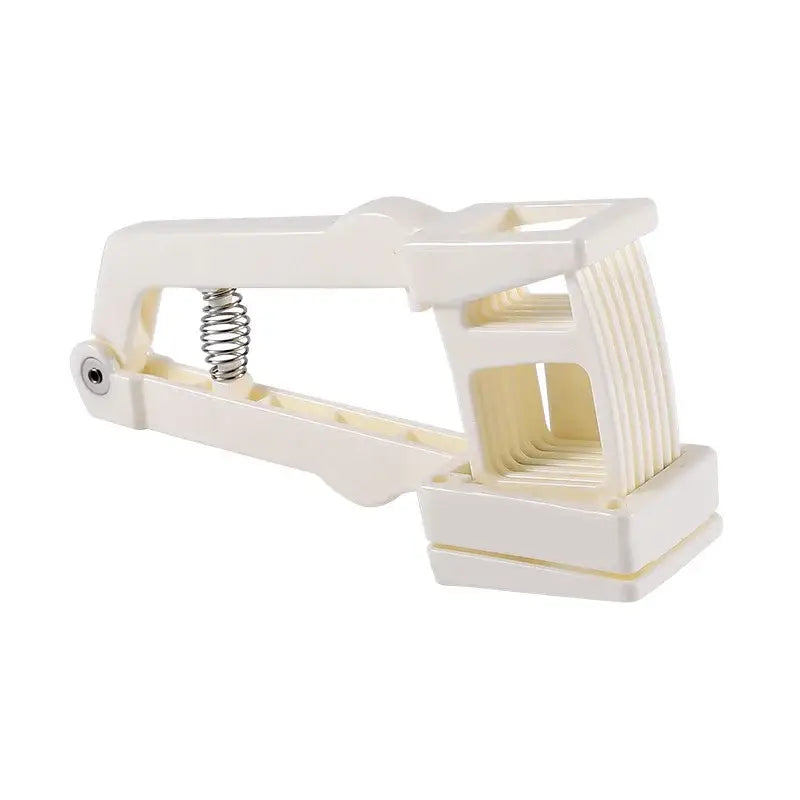 Light blue spring loaded garlic press slicer – kitchen tool