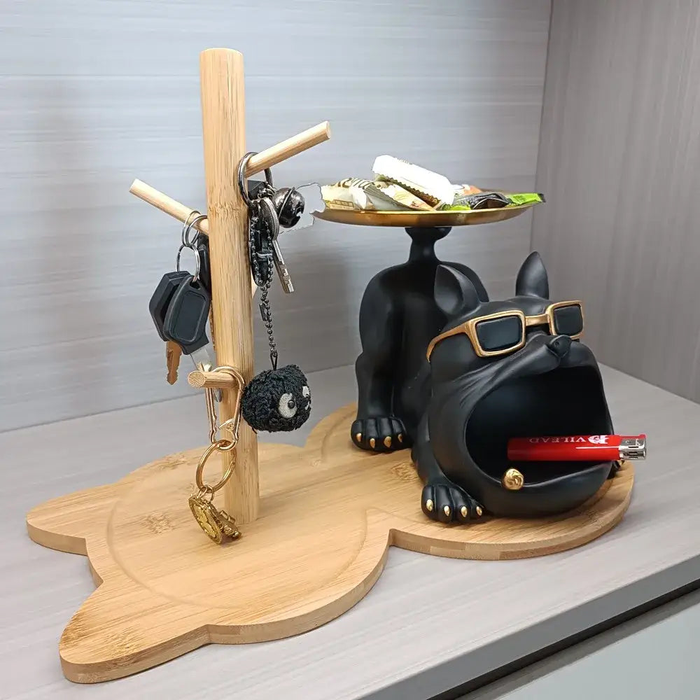 Light brown cat wooden key rack holder – living room storage tree