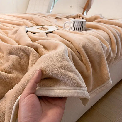 Light gray coral velvet summer blanket bedroom plush throw