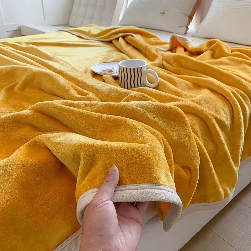 Light gray coral velvet summer blanket bedroom plush throw