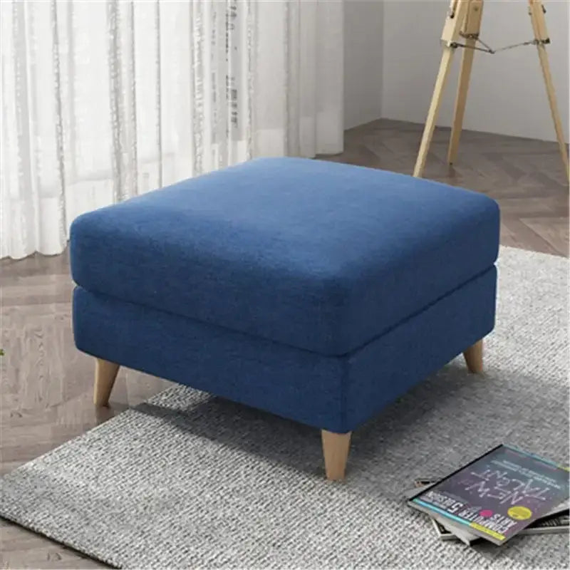 Light gray jacquard square stool cover living room ottoman protector