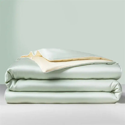 Light green & cream cool ice silk quilt set bedroom bedding
