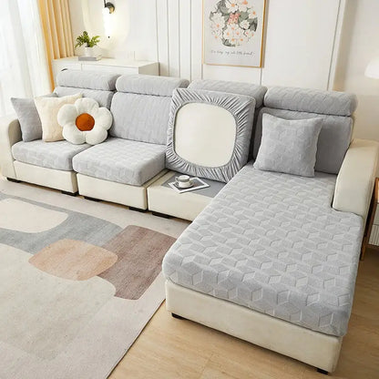 Light green hexagonal quilted jacquard sofa seat cover living room