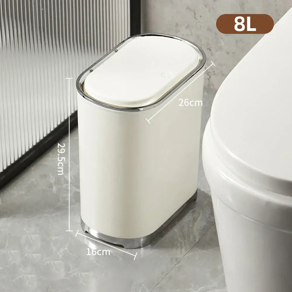Light luxury bathroom trash can cream sensor waste bin kitchen