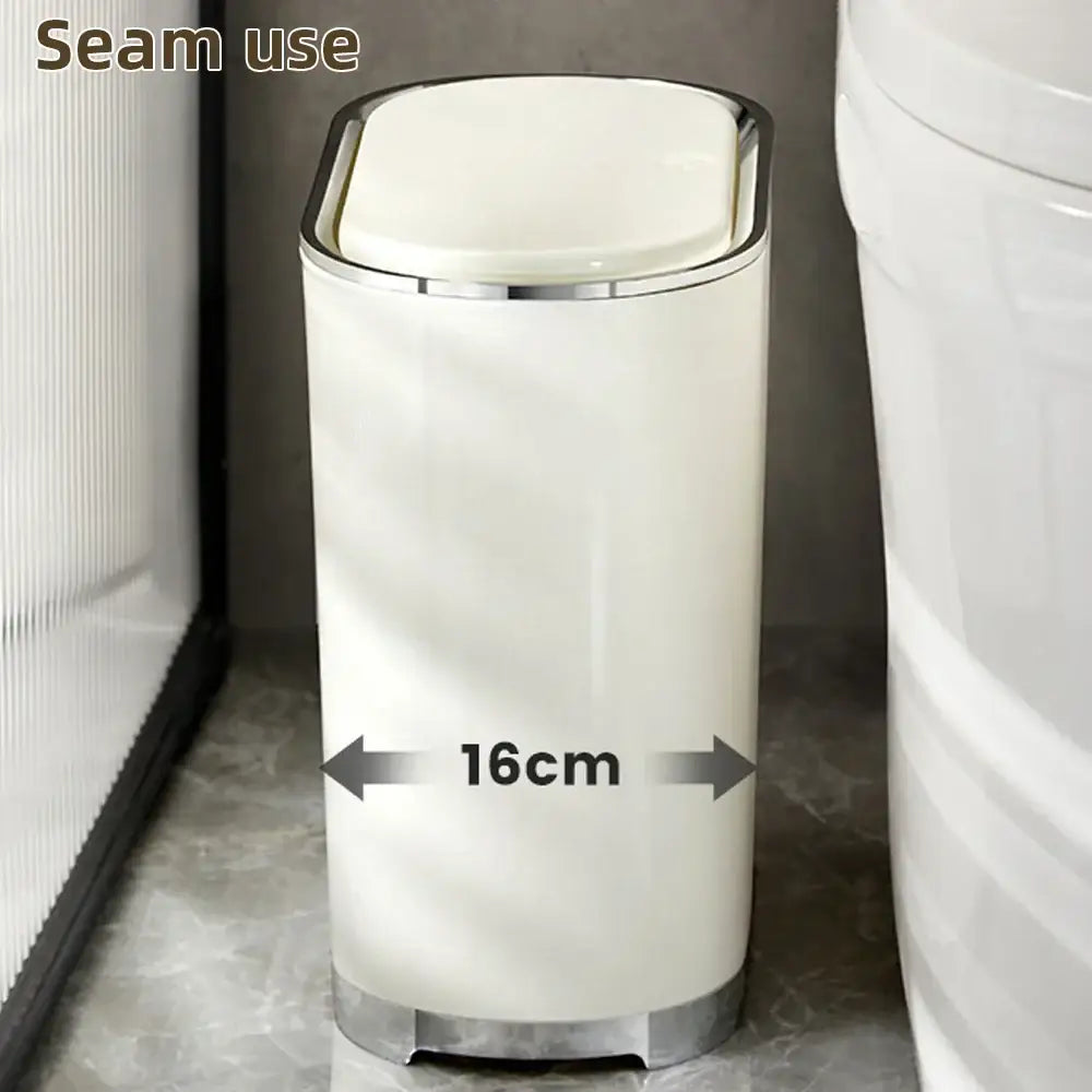 Light luxury bathroom trash can cream sensor waste bin kitchen