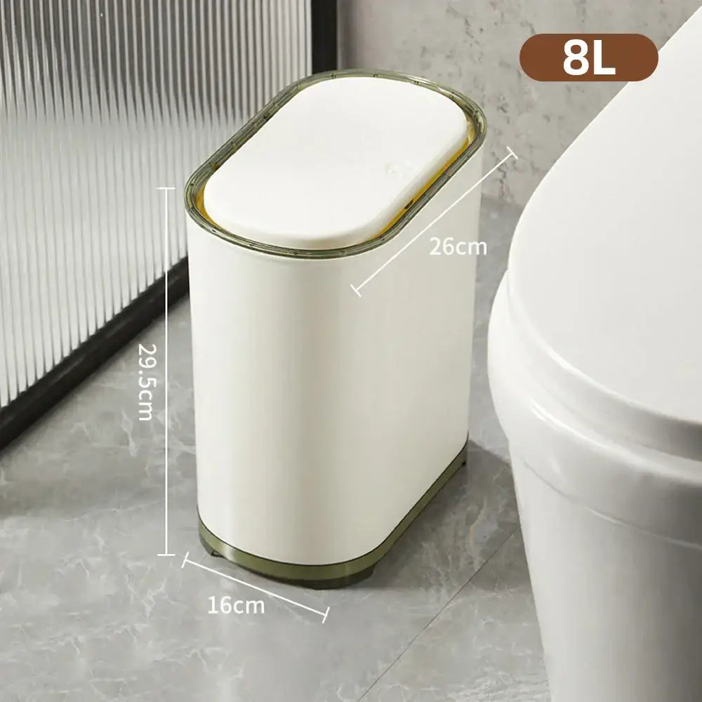 Light luxury bathroom trash can cream sensor waste bin kitchen