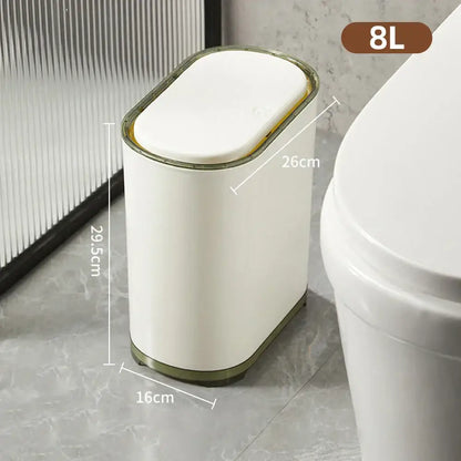 Light luxury bathroom trash can cream sensor waste bin kitchen