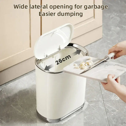 Light luxury bathroom trash can cream sensor waste bin kitchen