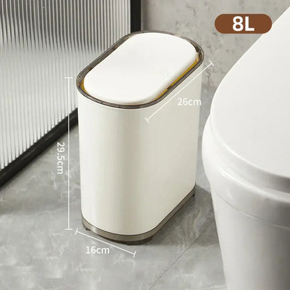 Light luxury bathroom trash can cream sensor waste bin kitchen