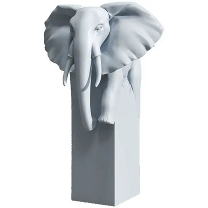 Light luxury light blue elephant ornaments living room sculpture