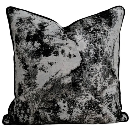 Light luxury designer black & white palm leaf pillow cover living room