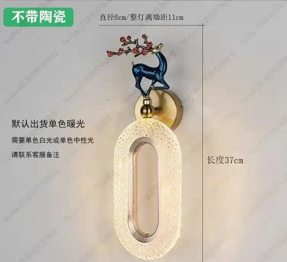 Light luxury modern gold deer wall lamp set bedroom sconces