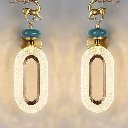 Light luxury modern gold deer wall lamp set bedroom sconces
