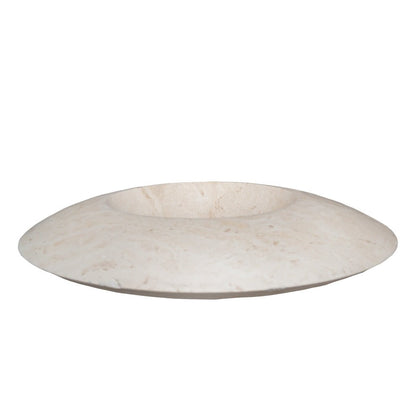 Light Travertine Natural Stone UFO Shape Sink Honed and Filled (D)21" (H)6"