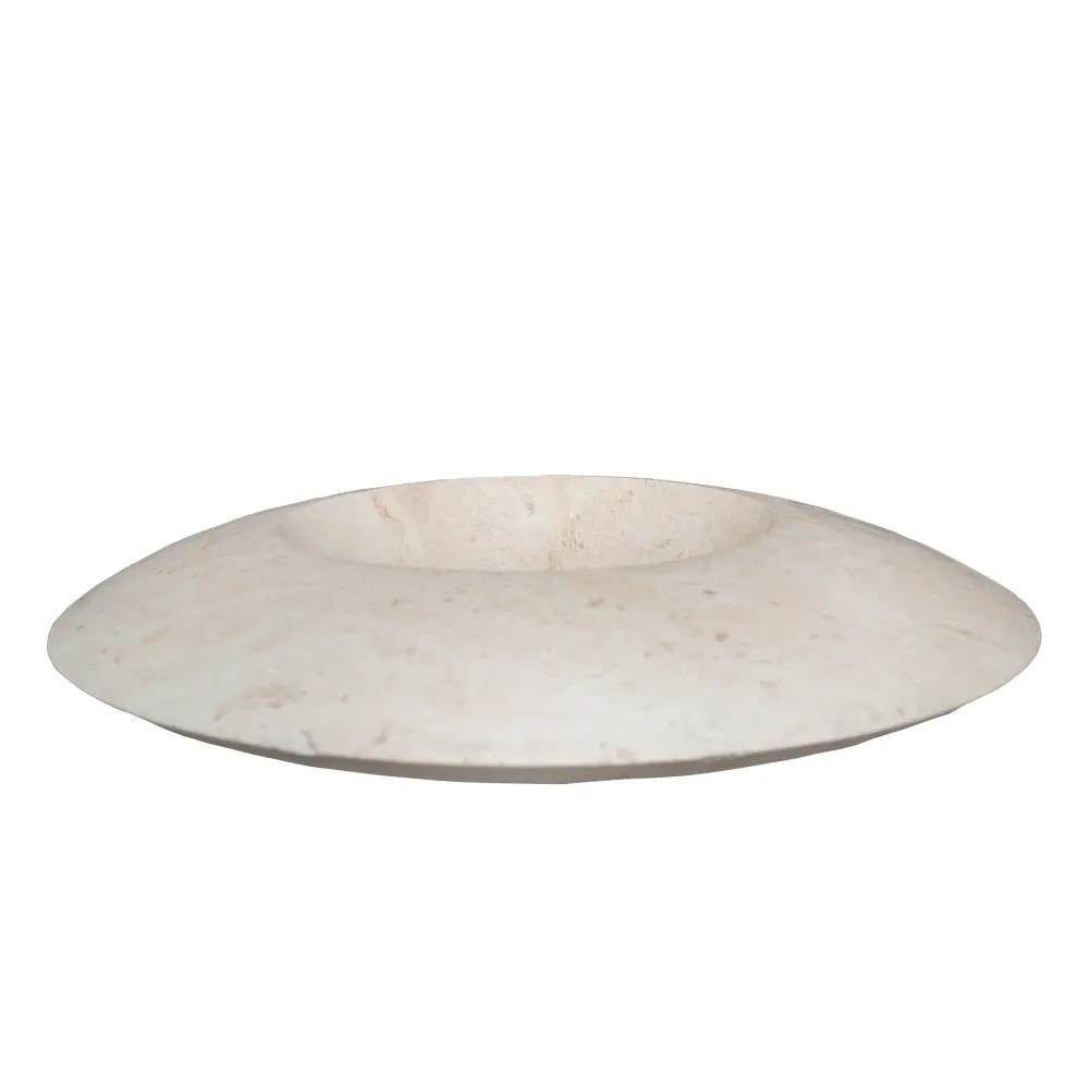 Light Beige Travertine Stone Round Vessel Bathroom Sink 21