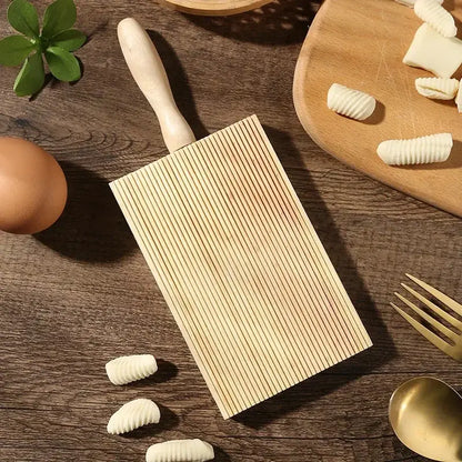 Light wood ridged garganelli board kitchen pasta maker tool