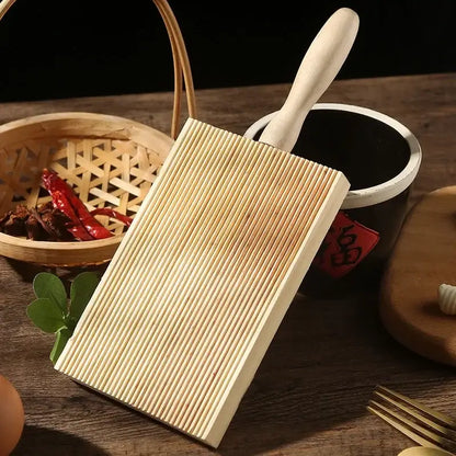Light wood ridged garganelli board kitchen pasta maker tool
