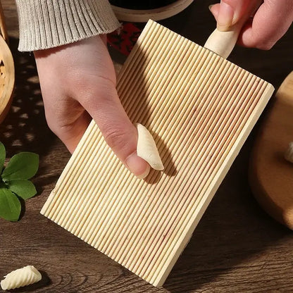 Light wood ridged garganelli board kitchen pasta maker tool