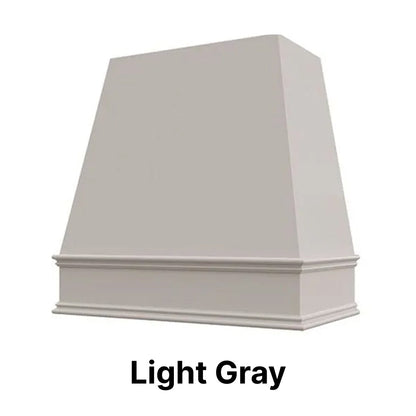 Wood Range Hood With Tapered Front and Decorative Trim - 30", 36", 42", 48", 54" and 60" Widths Available