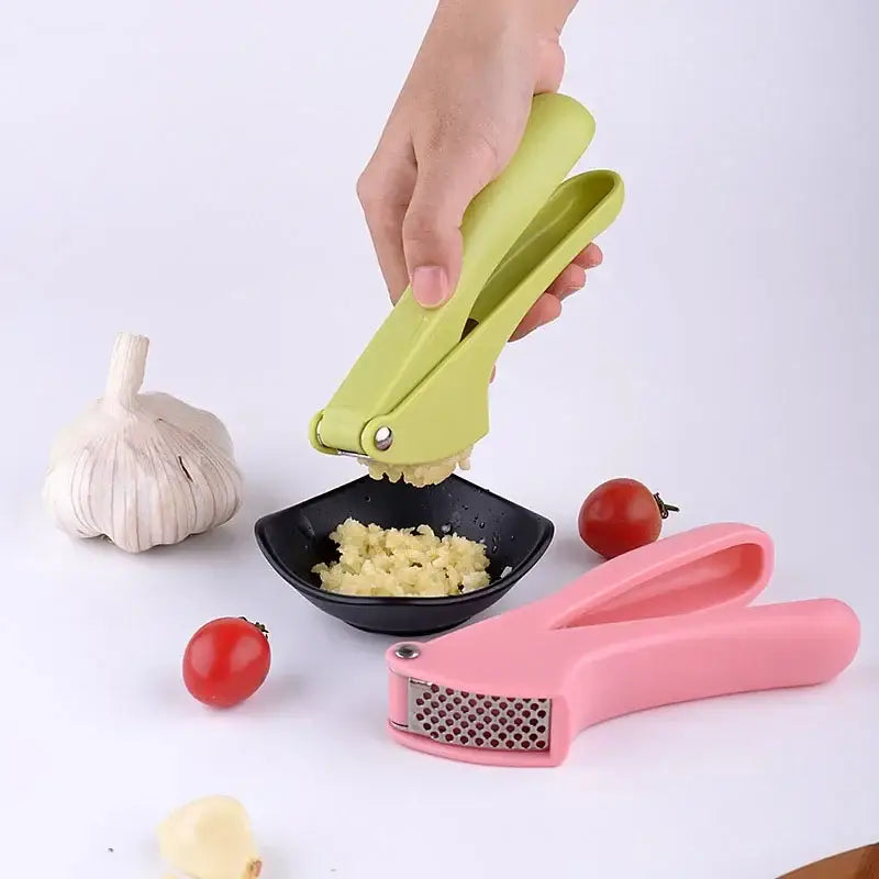 Lime green garlic rammers manual zinc alloy press kitchen tool