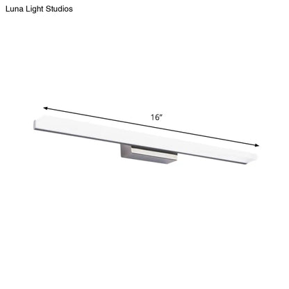 DecorBites™ Linear Acrylic LED Vanity Mirror Light - Stylish Silver Wall Mounted Lighting in Warm/White