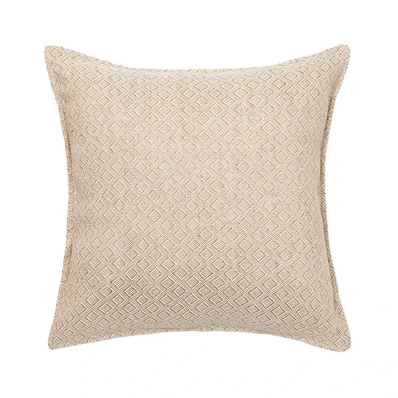 Linen embroidery leaves cushion cover cream & beige living room