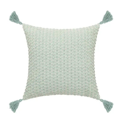 Linen embroidery leaves cushion cover cream & beige living room