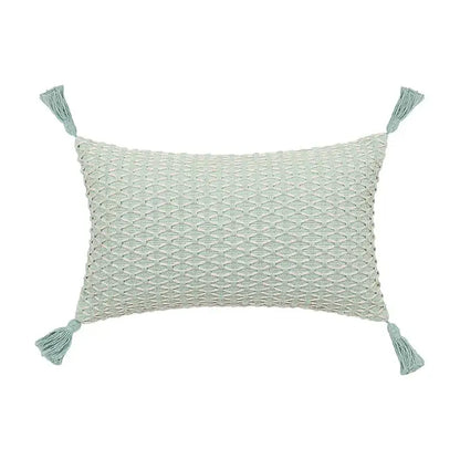 Linen embroidery leaves cushion cover cream & beige living room