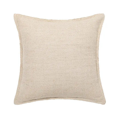 Linen embroidery leaves cushion cover cream & beige living room