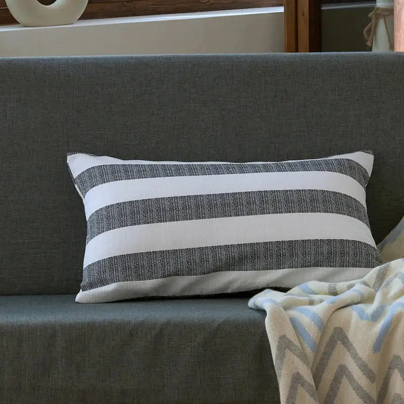 Linen stripe cushion cover living room striped pillow case